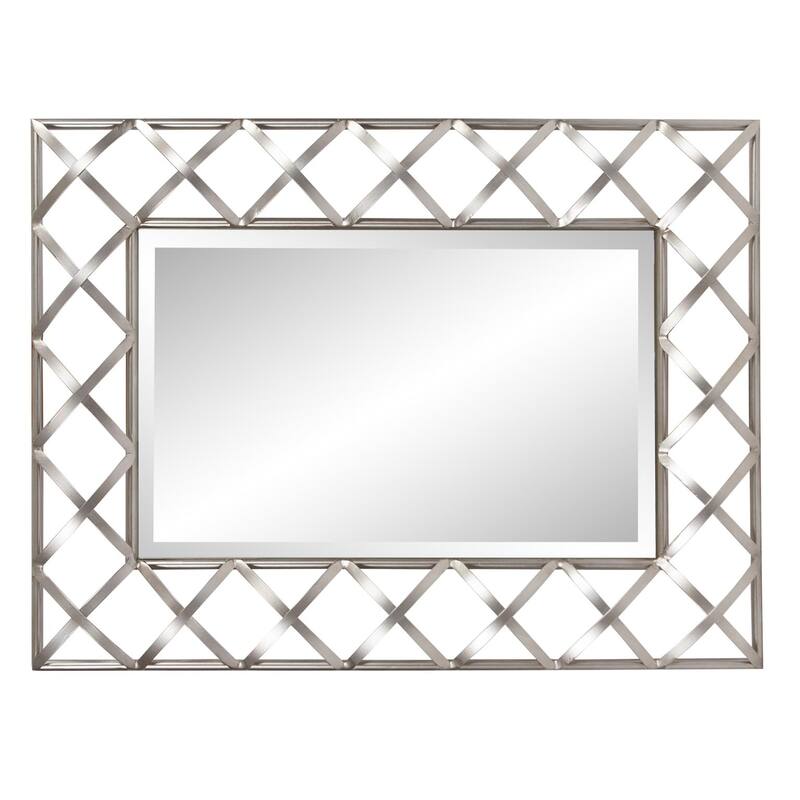 Allan Andrews Rectangular Wall Mirror with Lattice Iron Frame - 32"H x 24"W
