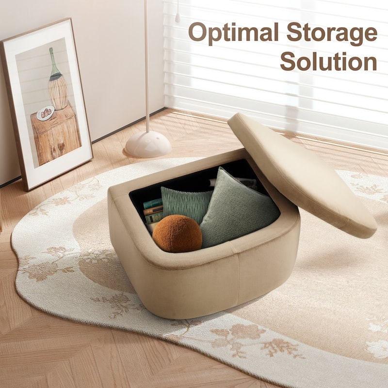 RENEWLINE Sherpa Barrel Chair & Storage Ottoman Set - Plush Compact Accent for Reading Nooks, Cloud-Like Lounge Seat