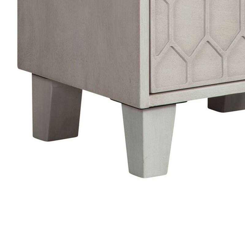 Light Gray 2 Drawer 20 in. W Nightstand with Sturdy Hardware and Ample Storage