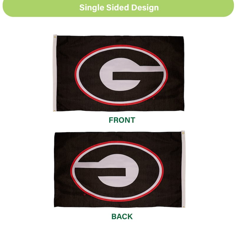 University of Georgia Single Sided Flag w/ 2 Grommets, 3'x5'