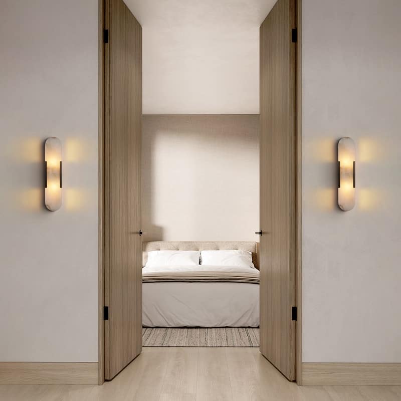 KAYLA Dimmable LED Polished Wall Sconce With Alabaster Shade (Set Of 2)