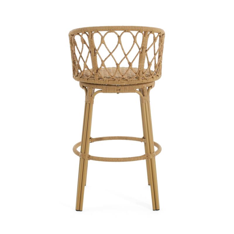 Solstice Outdoor Wicker Barstools by Christopher Knight Home
