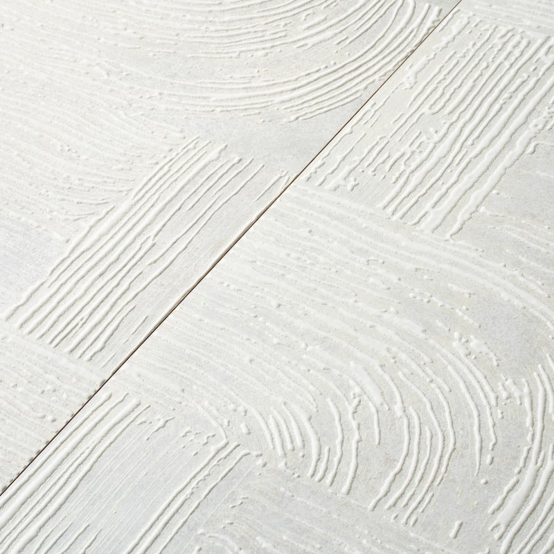 Terrain 12x36 Off-White Ceramic Large Format Trowel Plaster-Style Wall Tile (5.82 sq ft/case) - 4 Pack