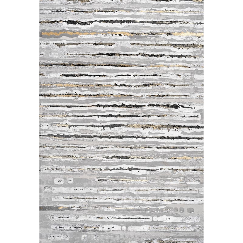 JONATHAN Y Timeworn Modern Stripe Area Rug - 8 X 10 - Gray/Black