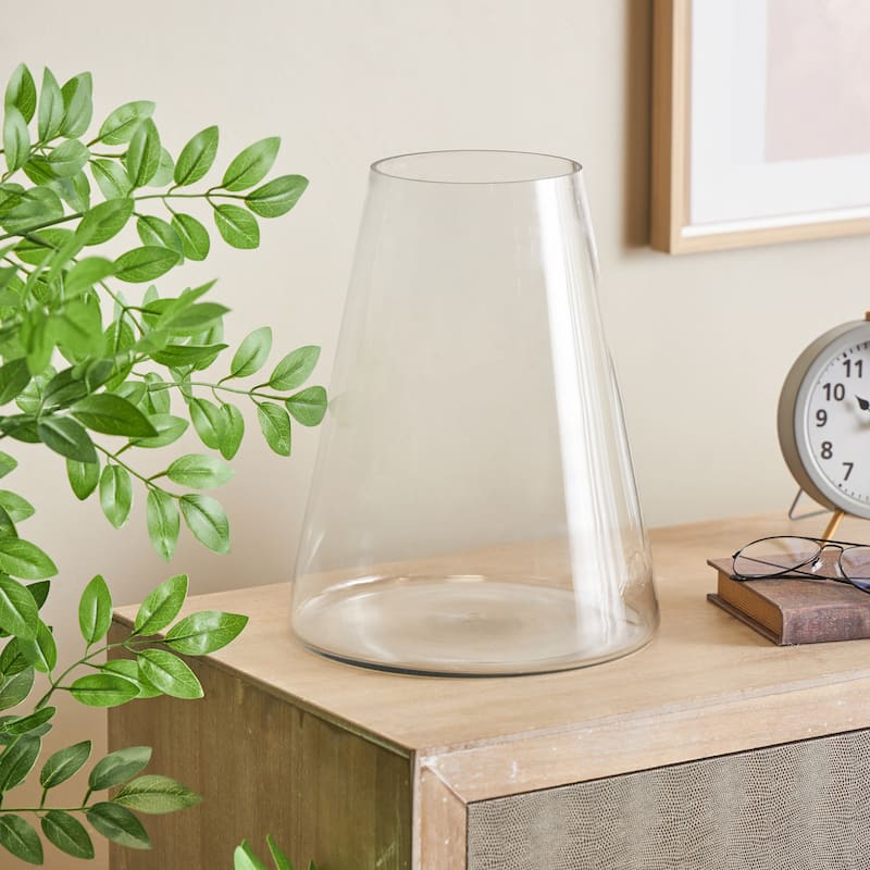 Glass Cone Shaped Vase - Clear - Roche River Decor
