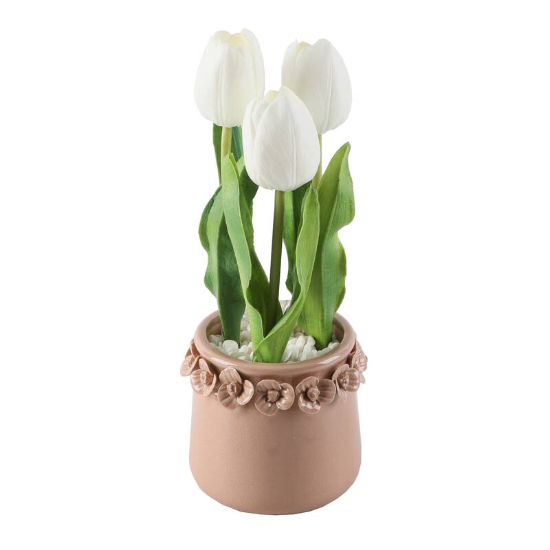Real-touch Tulips in 4.75" Floral Pot - ONE-SIZE - ONE-SIZE
