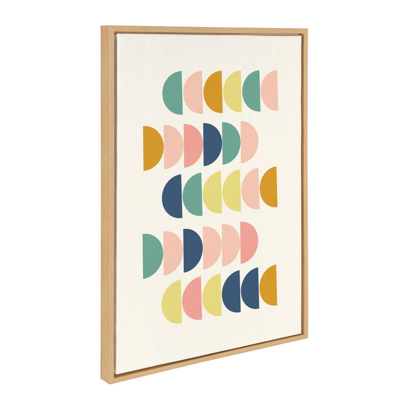 Kate and Laurel Sylvie Simple Shapes in Soft Colors Framed Canvas by Apricot and Birch - 23x33 - Plastic - Natural