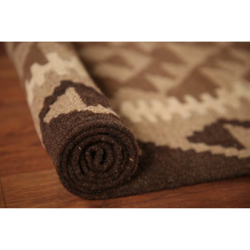 Reversible Kilim Oriental Rug Flat-weave Wool Carpet - 3'3" x 5'2"