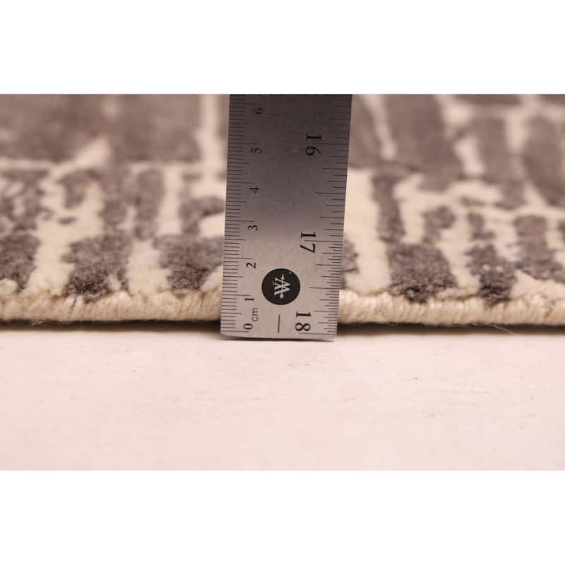 ECARPETGALLERY Hand Loomed Elysian Dark Grey Wool Rug - 7'10 x 10'0