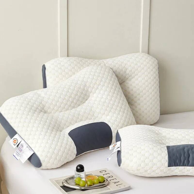 Set of 2 Neck Pillow, Standard Bed Pillow, Adaptive Pillows for Neck Pain Relief，Medium Firm Pillows for Side,Back - Beige