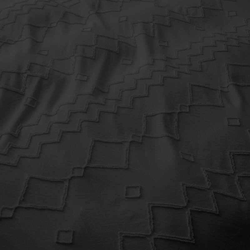 Clipped Jacquard Geometric Duvet Cover & Pillowcase Set