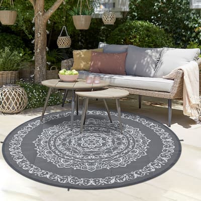 Outdoor Rug Reversible Patio Rug Plastic Straw Rug Waterproof Lightweight Rug