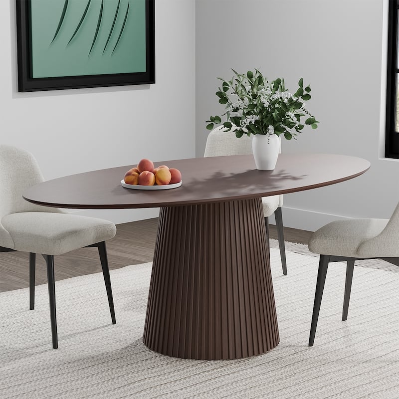 Dovelina Modern Round Wooden Dining Table