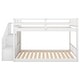 preview thumbnail 15 of 14, Twin Size Floor Bunk Bed w/Stairs, Twin Over Twin Wood Bunkbeds Frame