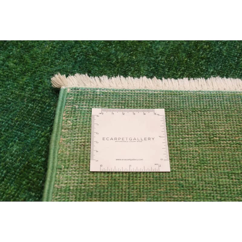 ECARPETGALLERY Hand-knotted Vibrance Green Wool Rug - 5'10 x 8'10
