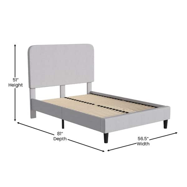 dimension image slide 0 of 8, Upholstered Platform Bed with headboard