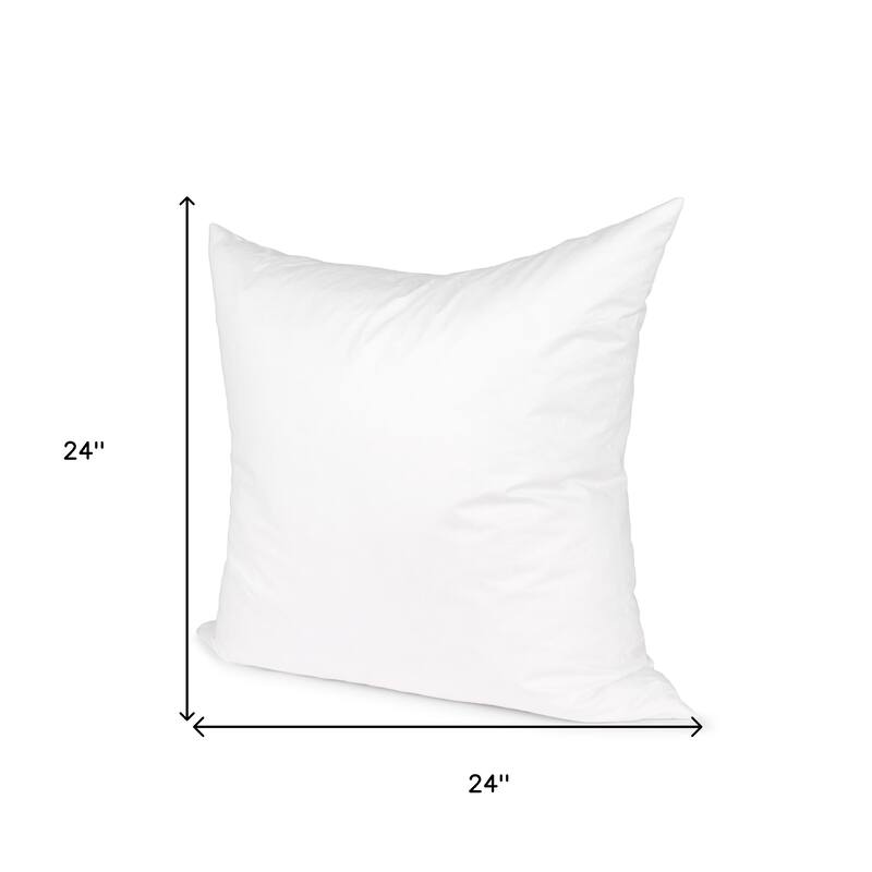 24" White Cotton Down Blend Throw Pillow Insert