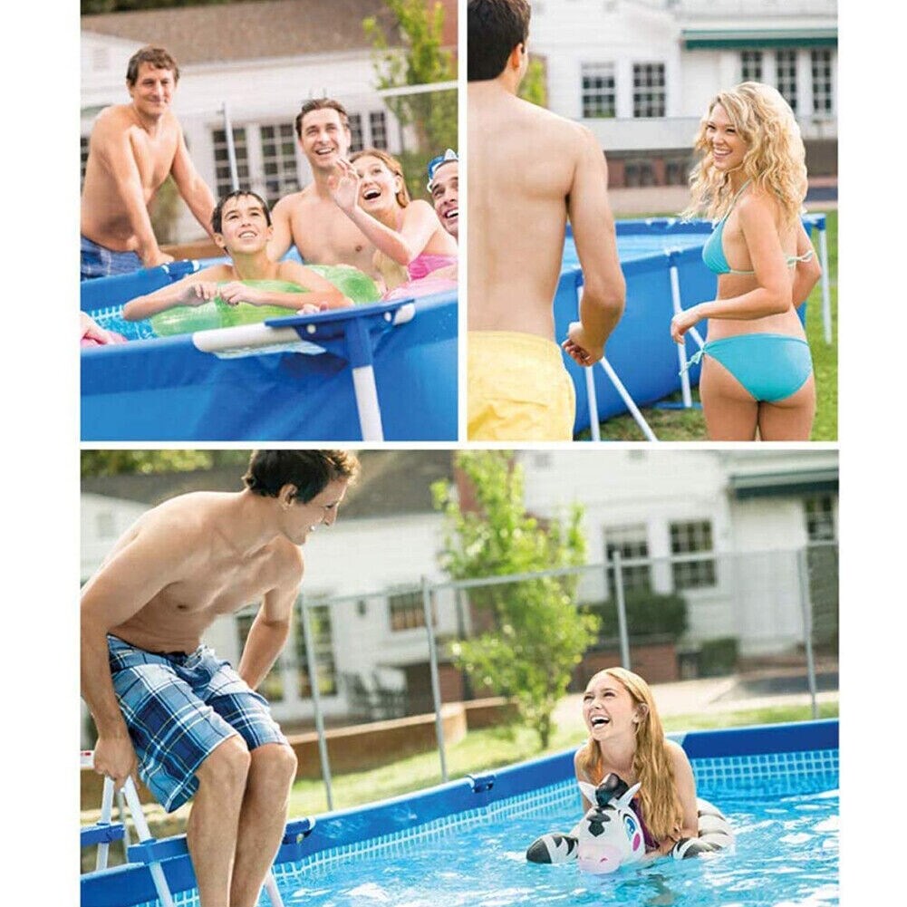 Metal Frame Rectangular Swimming Pool Portable Above Ground Easy