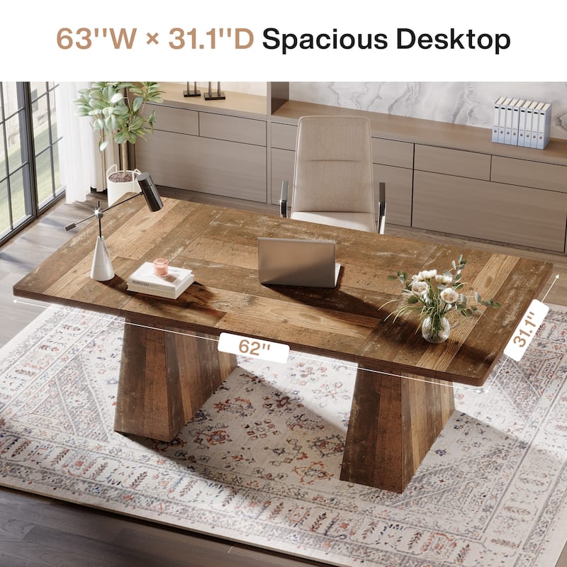 63 Inches Modern Executive Computer Desk