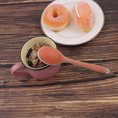 Silicone Dinner Dessert Spoon Serving Eating Utensil - 7.9" x 1.8"(L*W)