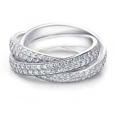 2 3/4ct Rolling Ring Diamond Pave Eternity White Gold