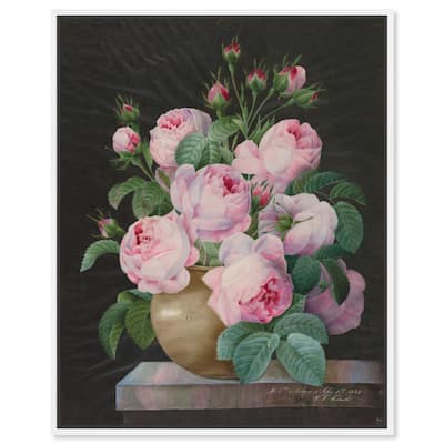 Pink Roses in a Vase Canvas by Art Remedy