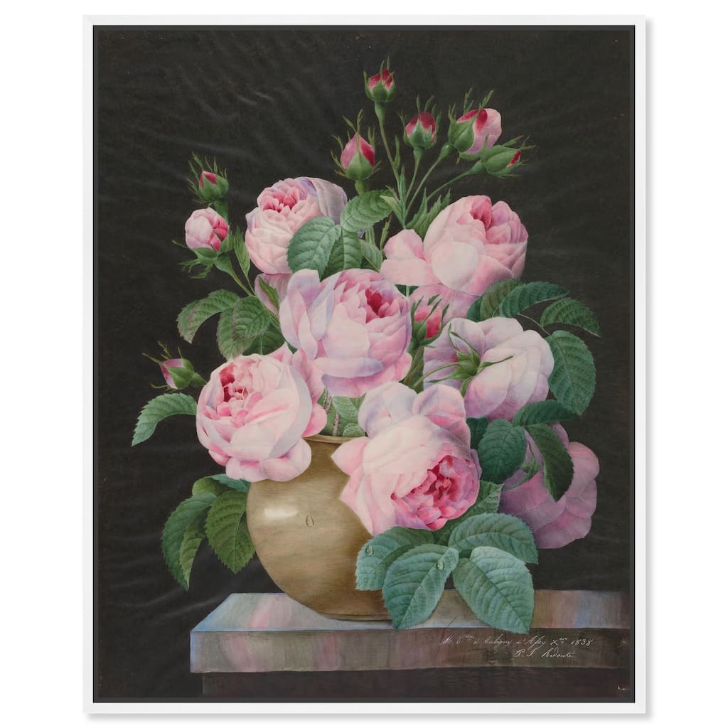 Pink Roses in a Vase Canvas by Art Remedy