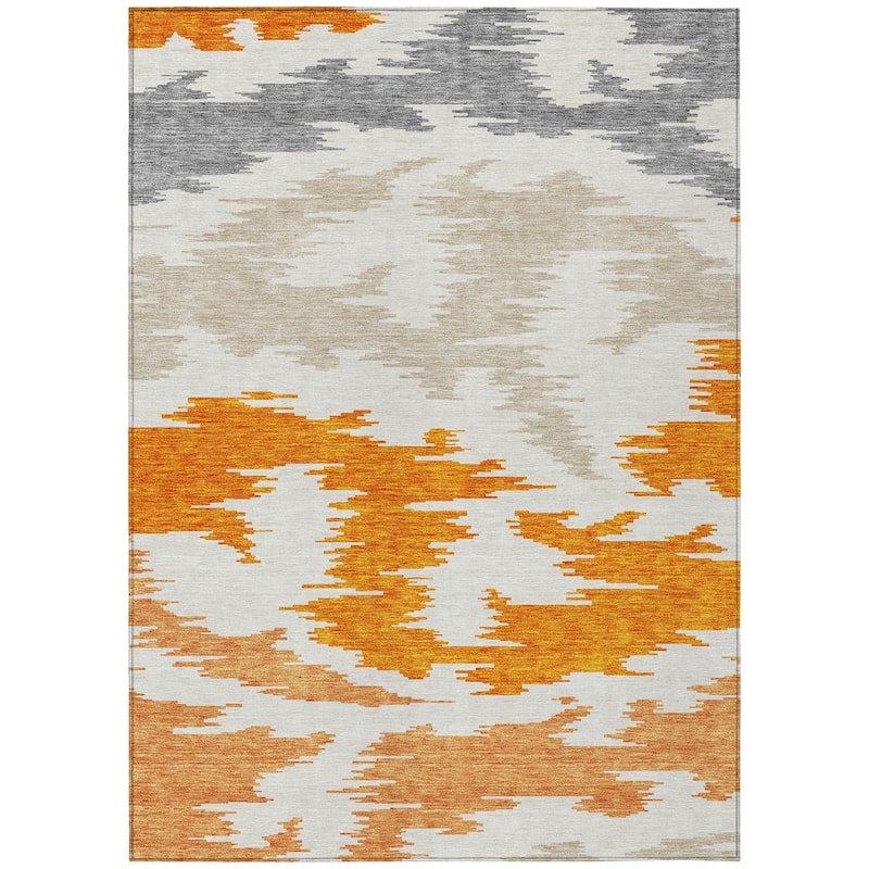 HomeRoots Abstract Transitional Rectangle Outdoor Rug