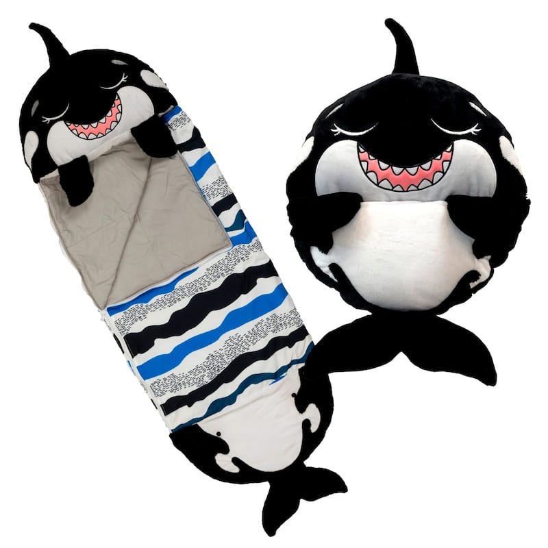 Happy Nappers: Pillow & Sleepy Sack: Large - Ozzy The Black Shark -7+