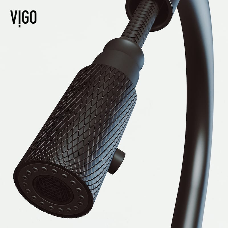 VIGO Bristol 19" H Single Handle Pull-Down Sprayer Kitchen Faucet
