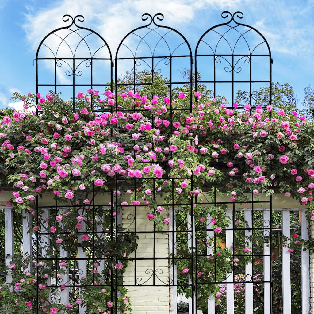 4 Pack Metal Garden Trellis 86.7" x 19.7" Rustproof Trellis for Climbing Plants Outdoor Flower Support