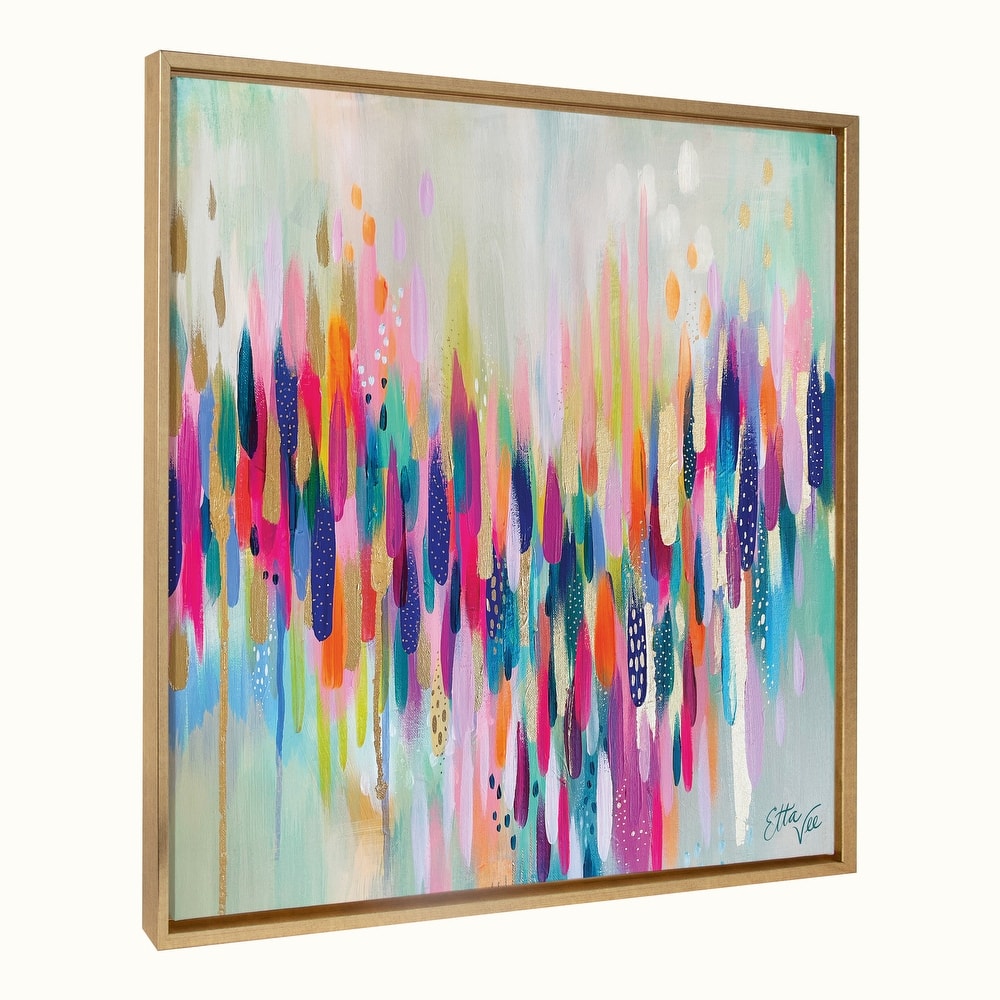 Kate and Laurel Sylvie Brushstroke 154 Framed Canvas by Jessi Raulet
