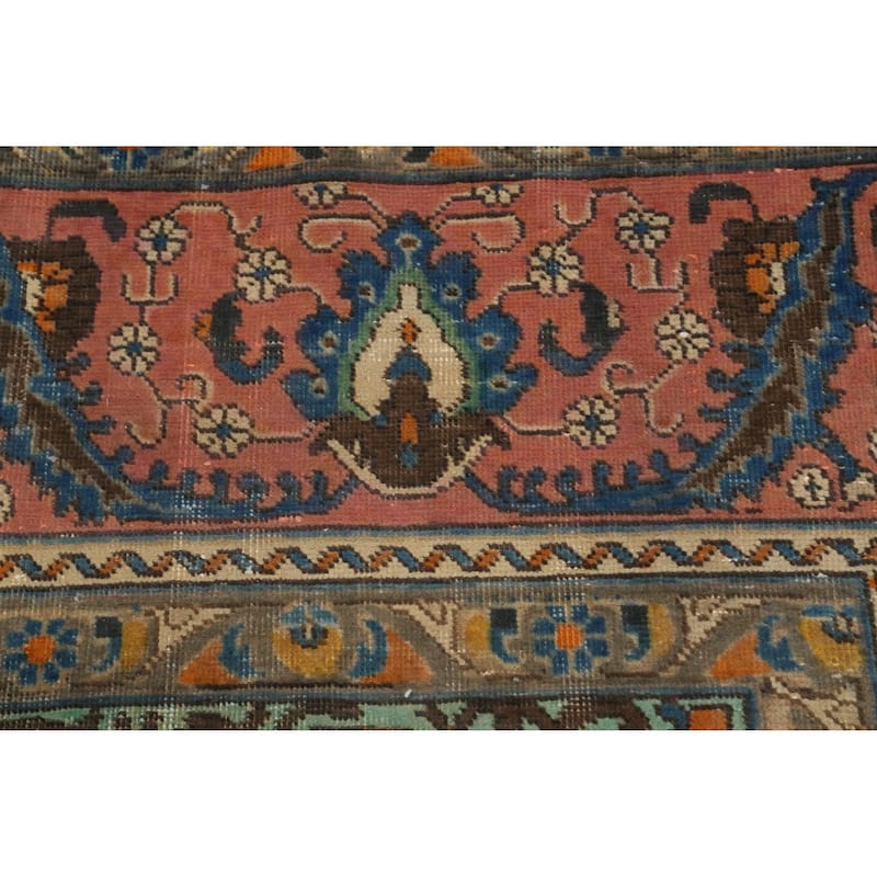 Hand Knotted Oriental 100% Wool Carpet Traditional Medallion Green Tabriz Area Rug - 13' 5'' X 9' 11''