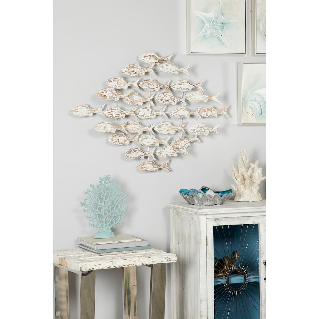 White Wood Handmade Fish Home Wall Decor