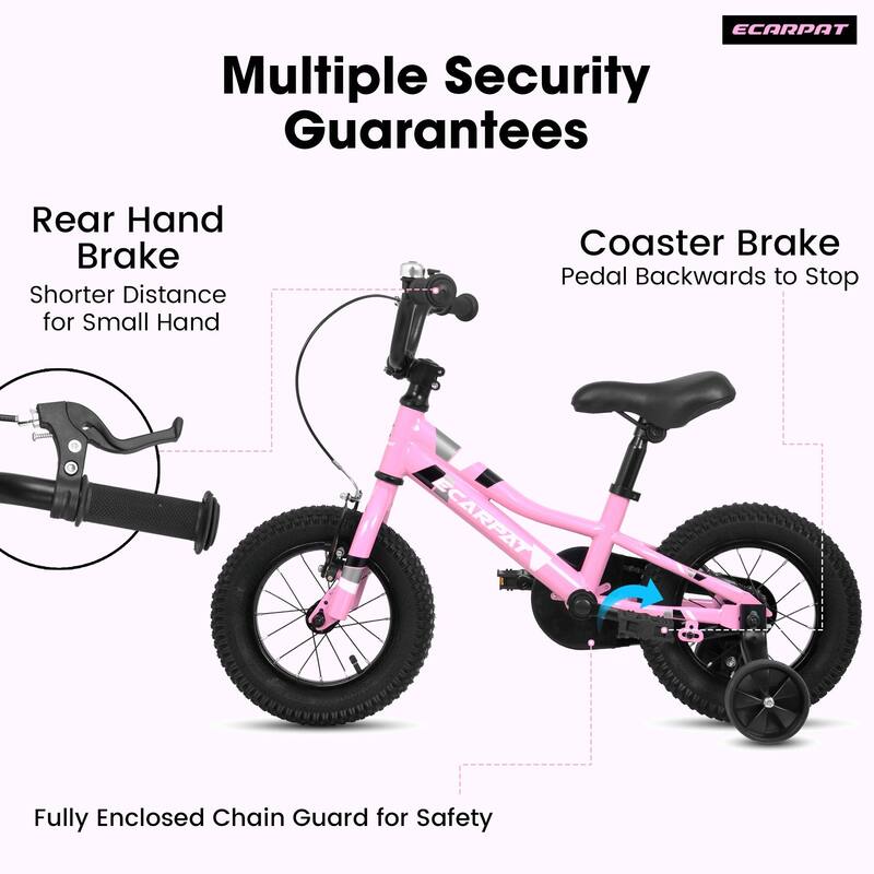 Kids' 18-Inch Bike - 1-Speed, For 3-5 Years, Removable Training Wheels, Baby Toys