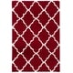 preview thumbnail 142 of 162, SAFAVIEH Dallas Shag Giusy Trellis 1.5-inch Thick Rug 4' x 6' - Red/Ivory - Rectangle