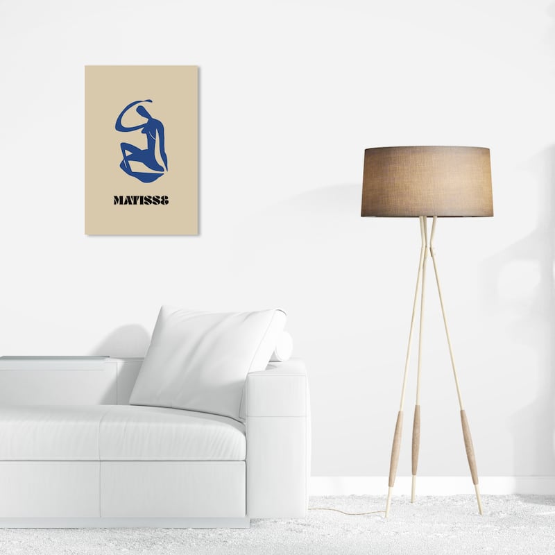Wynwood Studio Canvas Abstract Henry Matisse Symmetry Blue and Dark Blue Modern & Contemporary Wall Art Canvas Print - 24 x 16
