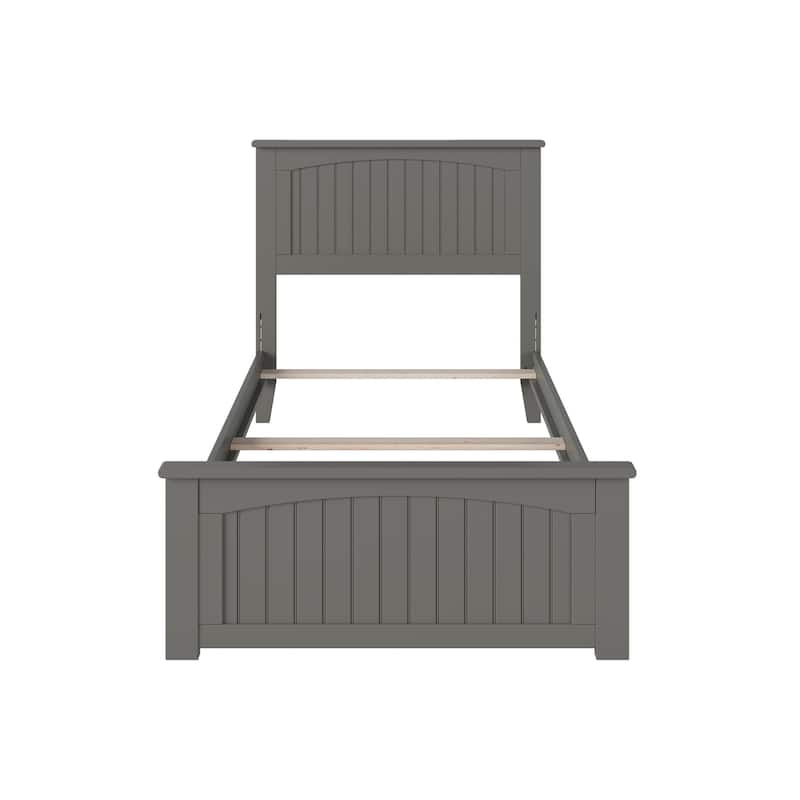 Nantucket Twin XL Foundation Bed with Matching Footboard in Grey