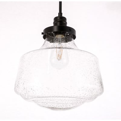 Elegant Lighting Lyle Single Light 11" Wide Pendant with Seedy Glass