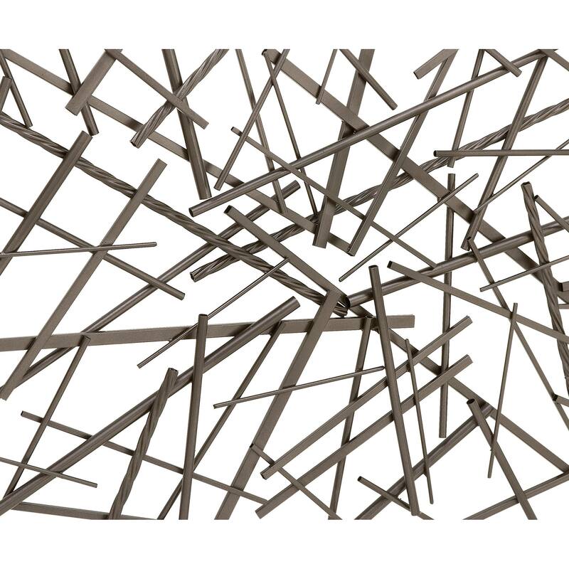 Metal Geometric Overlapping Lines Home Wall Decor - Dark Gray - Roche River Decor