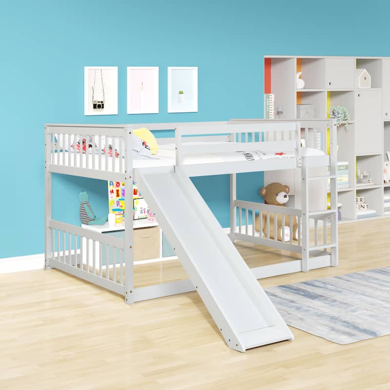 Full over Full bunkbed with Slied - White