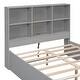 preview thumbnail 18 of 20, Wooden Full Size Bed Platform Bed with Storage Bookcase Headboard, 2 Storage Drawers & Charging Station for Kids Boys Girls