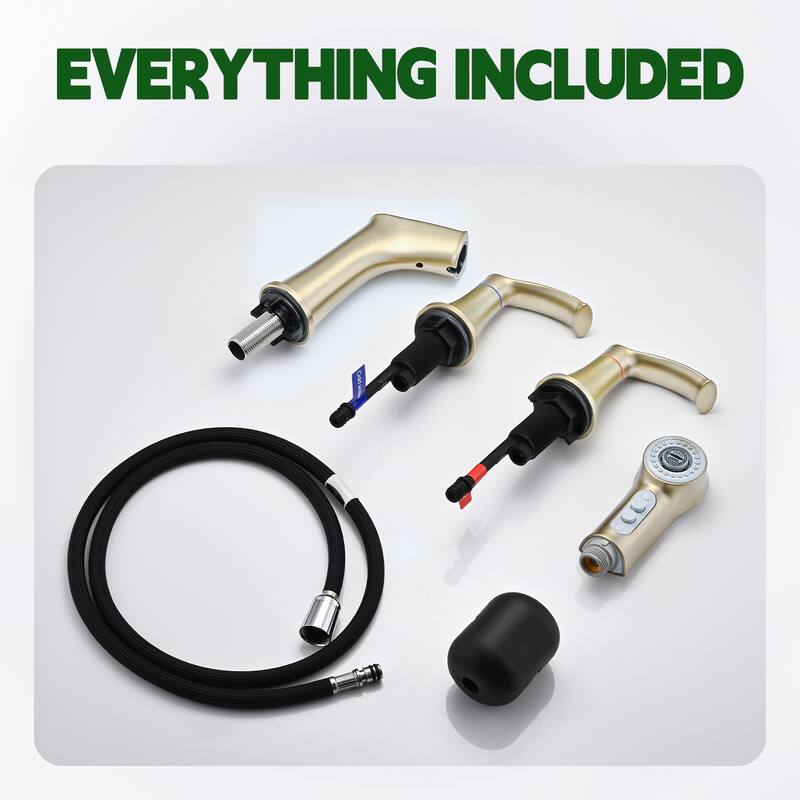 Topcraft Pull Down Two Handle Bathroom Sink Faucet