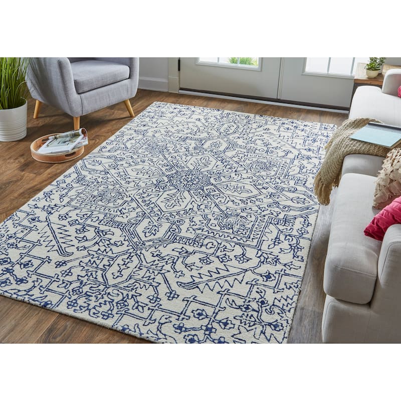 Grand Bazaar Natal Hand Tufted Medallion Transitional Area Rug