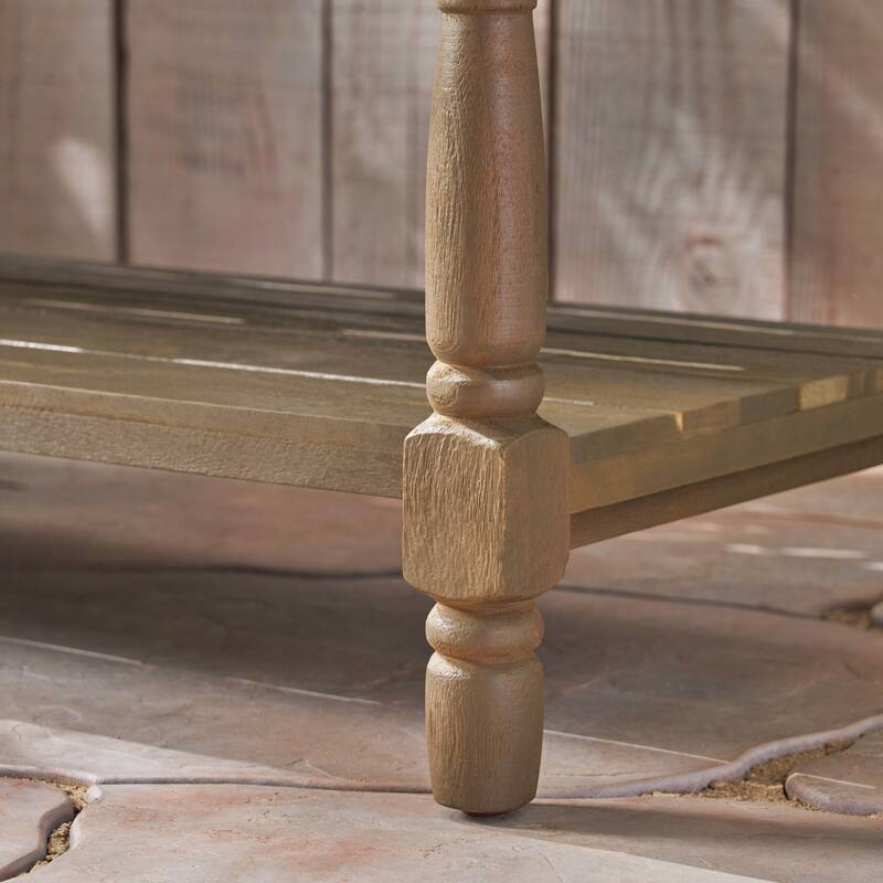 Lennon Acacia Wood Bench with Shelf by Christopher Knight Home