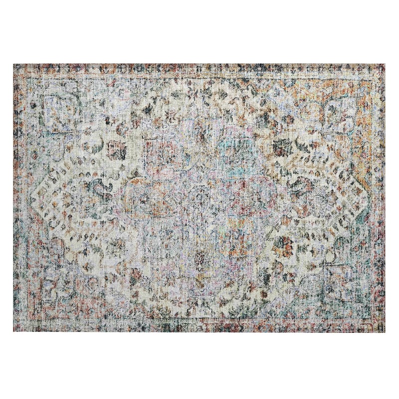 Machine Washable Indoor/Outdoor Traditional Chantille Rug
