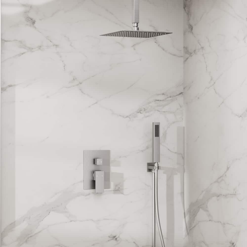 GRANDJOY 10" Rainfall Showerhead Bathroom Shower System Shower Faucets with Anti-Scald Valve