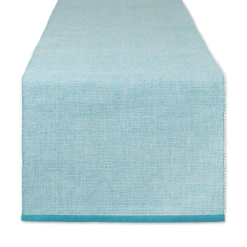 DII Mineral Eco-Friendly Chambray Fine Ribbed Table Runner 13x72 inches - Storm Blue