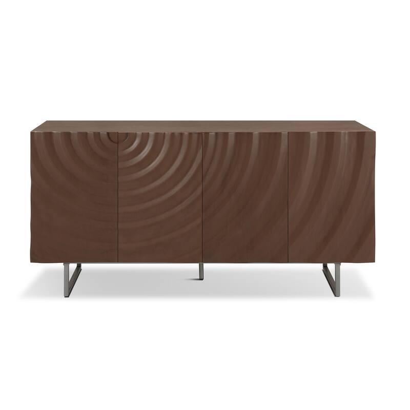 Christopher Knight Home - Oliver 60" Sideboard with Textured Doors and Adjustable Shelves