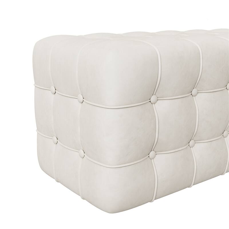 2-Pieces Bedroom Sets Queen Size Upholstered Bed, Upholstered Ottoman